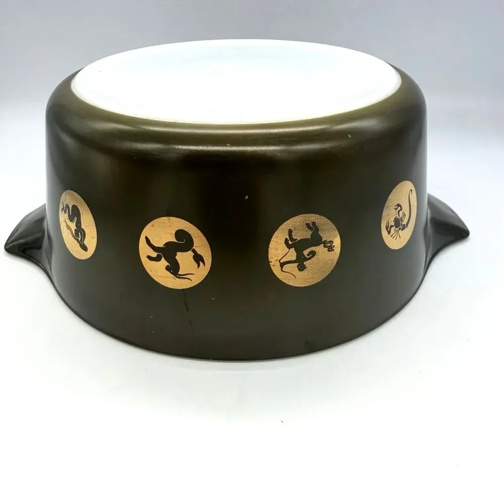 Vintage MCM 1961 Rare PYREX Promo Zodiac Green Casserole Dish No. 475 - B & Lid